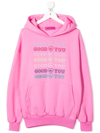 Ireneisgood Good For You-embroidered Jersey Hoodie In Purple