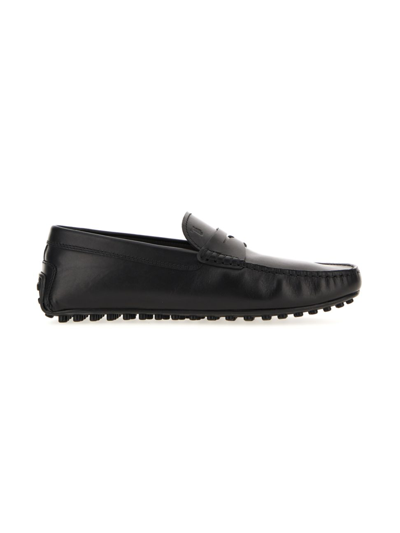 Tod's City Gommino Leather Driving Shoes In Black