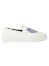 Kenzo White K-skate Tiger Slip-on Sneakers