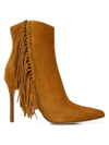 Veronica Beard Nyomi Suede Fringe Stiletto Booties In Hazelwood