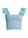 Peixoto Mariel Smocked Tank Top In Sky Jasmine