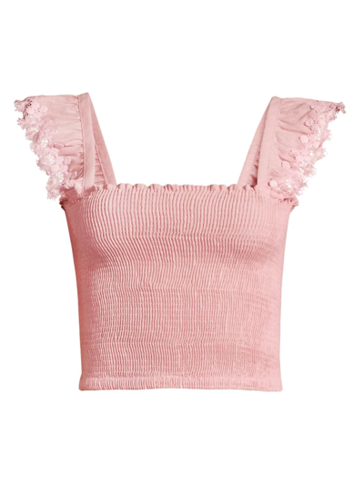 Peixoto Mariel Smocked Tank Top In Dusty Rose