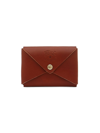 Il Bisonte Vacchetta Leather Envelope Card Case In Vintage Cognac