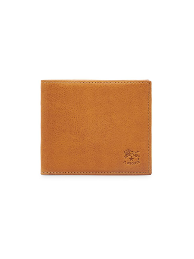 Il Bisonte Leather Bi-fold Wallet In Vintage Natural