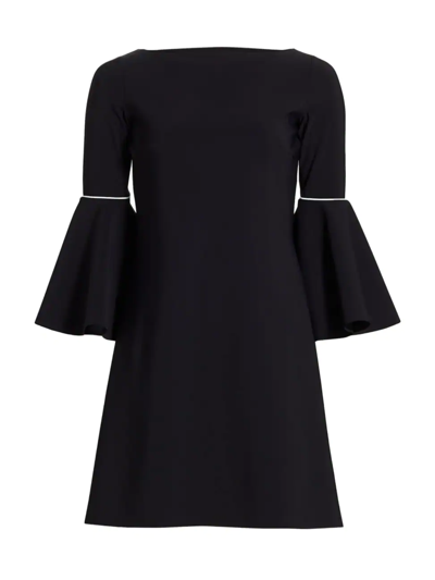 Chiara Boni La Petite Robe Natalia Piped Bell-sleeve Dress In Black