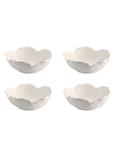 Bordallo Pinheiro Cabbage Cereal Bowl 4-piece Set In White