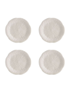 Bordallo Pinheiro Cabbage 4-piece Dessert Plate Set In White