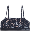 Calvin Klein Women's Ck One Micro Bralette In Intersection Logo Printblack