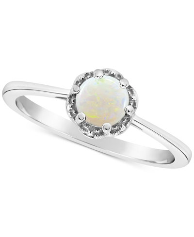 Macy's Opal Six Prong Solitaire Ring (1/3 Ct. T.w.) In Sterling Silver (also In Aquamarine)