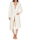 Barefoot Dreams Cozychic Ribbed Hooded Robe In Cream,stone