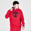 Timberland Men's Tree Logo Pullover Hoodie In Red/black