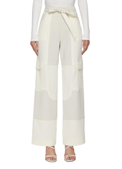 Jonathan Simkhai Serena' Two Toned Tied Waist Wide Legged Cargo Pants In Neutral