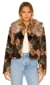 UNREAL FUR CASABLANCA FAUX FUR JACKET,UNRE-WO74