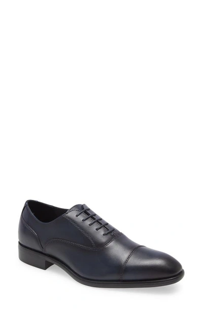 Nordstrom Dane Cap Toe Oxford In Navy Leather