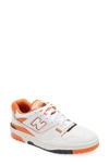 New Balance 550 Low-top Sneakers In Varsity Orange And White In White/white