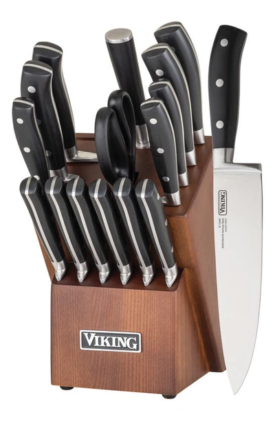Viking 17-piece Knife Block Cutlery Set In Stainless Steel