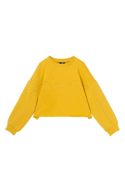 Truce Kids' Drop Shoulder Sweatshirt In Mustard