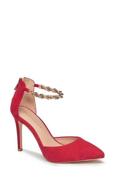 Bcbgeneration Ankle Strap Pointed Toe Pump In Lipstick Suede