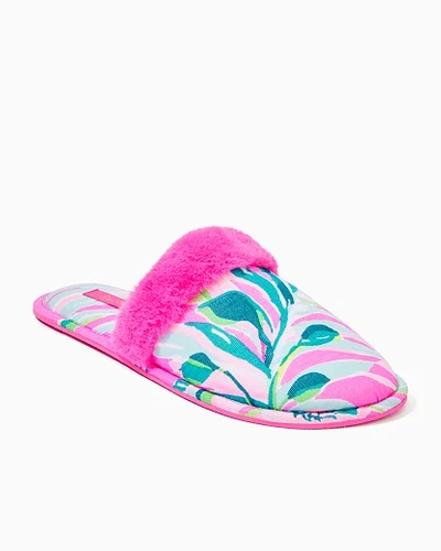 Lilly Pulitzer Women's Plush Clara Slipper In Pink Size 5/6 -