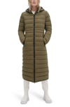 Noize Lightweight Long Puffer Coat In Wasabi