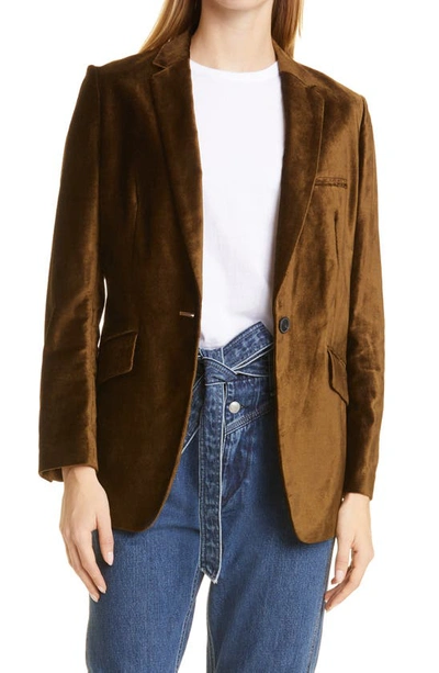 Rag & Bone Margot Velvet Blazer In Green