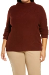 Vince - Boiled Funnel Neck Pullover In Dark Jasper In 640dkj-dk Jasper