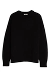 The Row Ophelia Oversize Crewneck Wool & Cashmere Sweater In Black