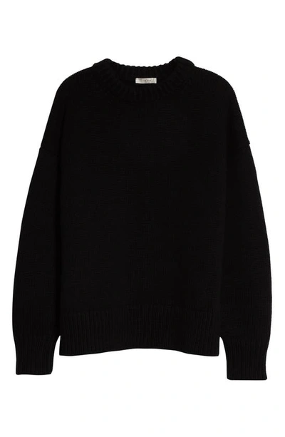 The Row Ophelia Oversize Crewneck Wool & Cashmere Sweater In Black