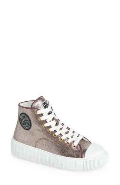 Versace Greca High Top Sneakers, Female, Pink, 41.5