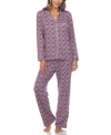 Shop White Mark Women's 2 Piece Long Sleeve Heart Print Pajama Set In Gray Hearts