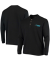 Dunbrooke Men's Black Carolina Panthers Maverick Thermal Henley Long Sleeve T-shirt In Black