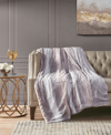 Madison Park Zuri Faux-fur Throw, 60" X 70" In Blush/grey