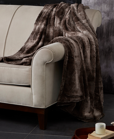 Madison Park Zuri Faux-fur Throw In Chocolate