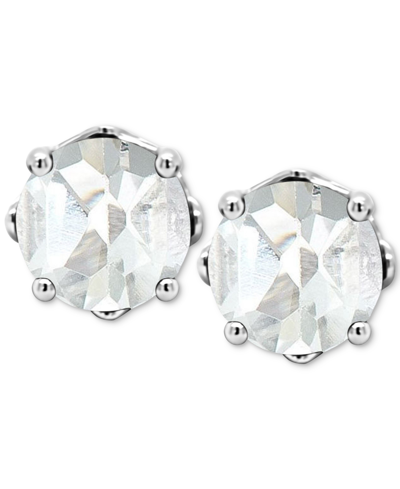 Macy's Rhodolite Garnet Stud Earrings (1-1/5 Ct. T.w.) In Sterling Silver (also In Opal, Citrine, White Top In White Topaz
