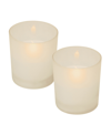 JH SPECIALTIES INC/LUMABASE LUMABASE SET OF 2 FROSTED GLASS FLICKERING LED CANDLES