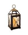 JH SPECIALTIES INC/LUMABASE LUMABASE WARM BLACK GEM METAL LANTERN WITH LED CANDLE