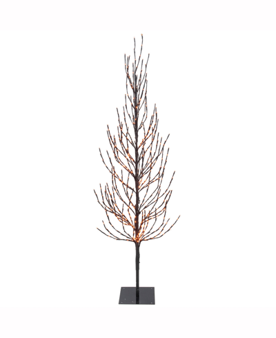 Vickerman 4' Brown Artificial Christmas Tree With 280 Orange Led Lights