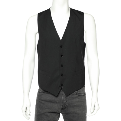 Pre-owned Dolce & Gabbana Black Wool Sleeveless Waistcoat M