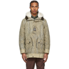 Stone Island Naslan Light Watro Rain Camo Reflective Parka Jacket In V0091 Natural Beige