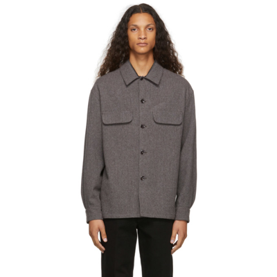 Lemaire Boxy-fit Flap-pocket Overshirt Jacket In Taupe Grey | ModeSens