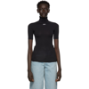 Off-white Black Stretch Second Skin Turtleneck In Black White