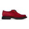 Saint Laurent Red Suede Anthony Derbys In Melograno