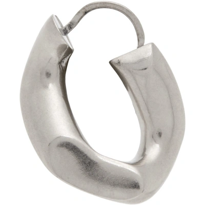 Maison Margiela Silver Semi Polished Earring In 951 Silver