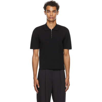 Dion Lee Black Zip Rib Polo