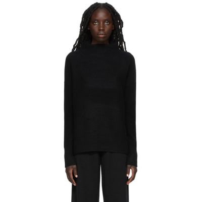 Vince Essential Long-sleeve Cotton Turtleneck Top In Black