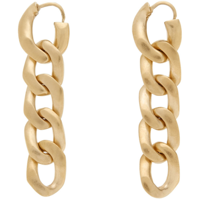 Maison Margiela Chain-link Sterling Silver Earrings In Yellow Gold Plating