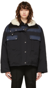 Isabel Marant Dellazia Shearling-trimmed Padded Shell Bomber Jacket In 01bk Black