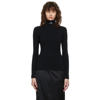 Balenciaga Logo Patch Ribbed Turtleneck Sweater In 1000 Black