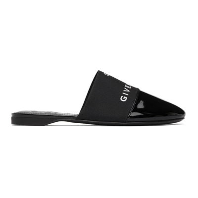 Givenchy Black Patent Leather Bedford Mules In Black
