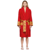 Versace Medusa Amplified Cotton Bath Robe In Red